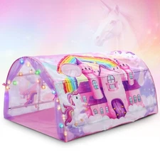 Bed Tent for Kids Large Kids Twin Tent Toddler Play Bed with Carry Bag Foldab...