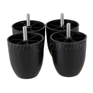 Details About 4x Round Black Plastic Furniture Legs Feet For Sofa Couch Chair 80x73x45mm