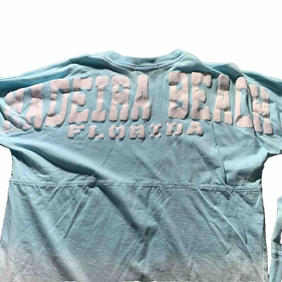 BASIX America Jersey Shirt Womens M Blue White Madeira Beach Florida Spirit Top