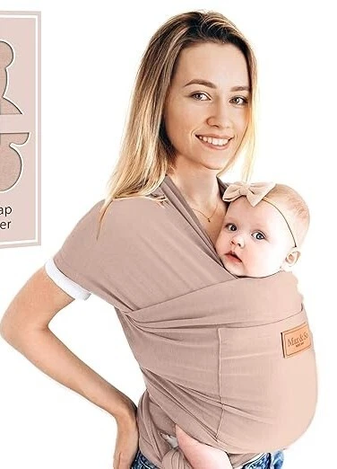 Baby Wrap Carrier - Premium Cotton Baby Carrier Wrap for Newborn to Toddler-Sand