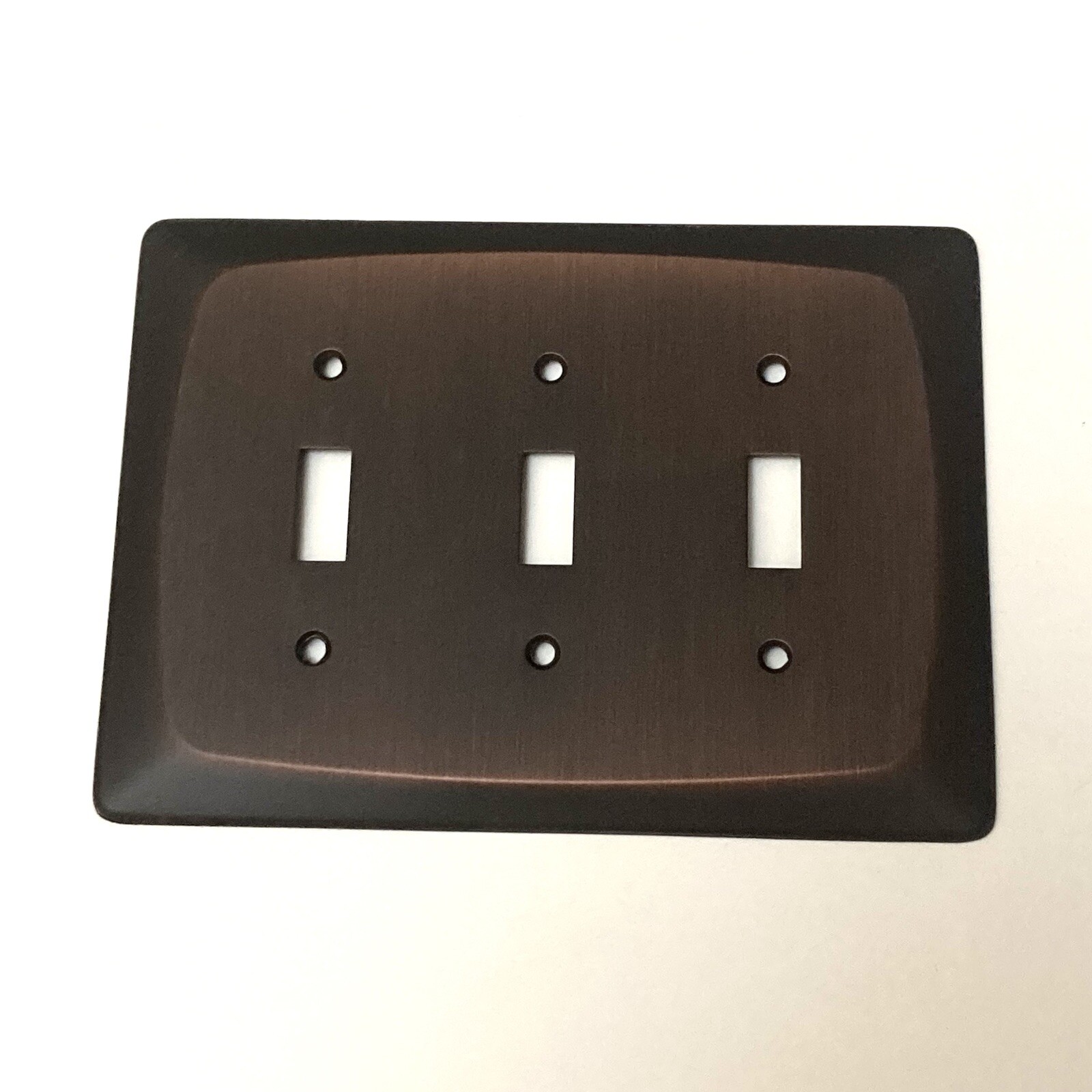 ALLEN ROTH Triple Switch Toggle DARK OIL RUBBED BRONZE Metal Wall Plate 0364657