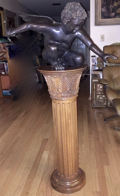 Nishan Toor Bronze Sculpture Nude Male Cherub L30" x W12" x H13" Listed Artist 