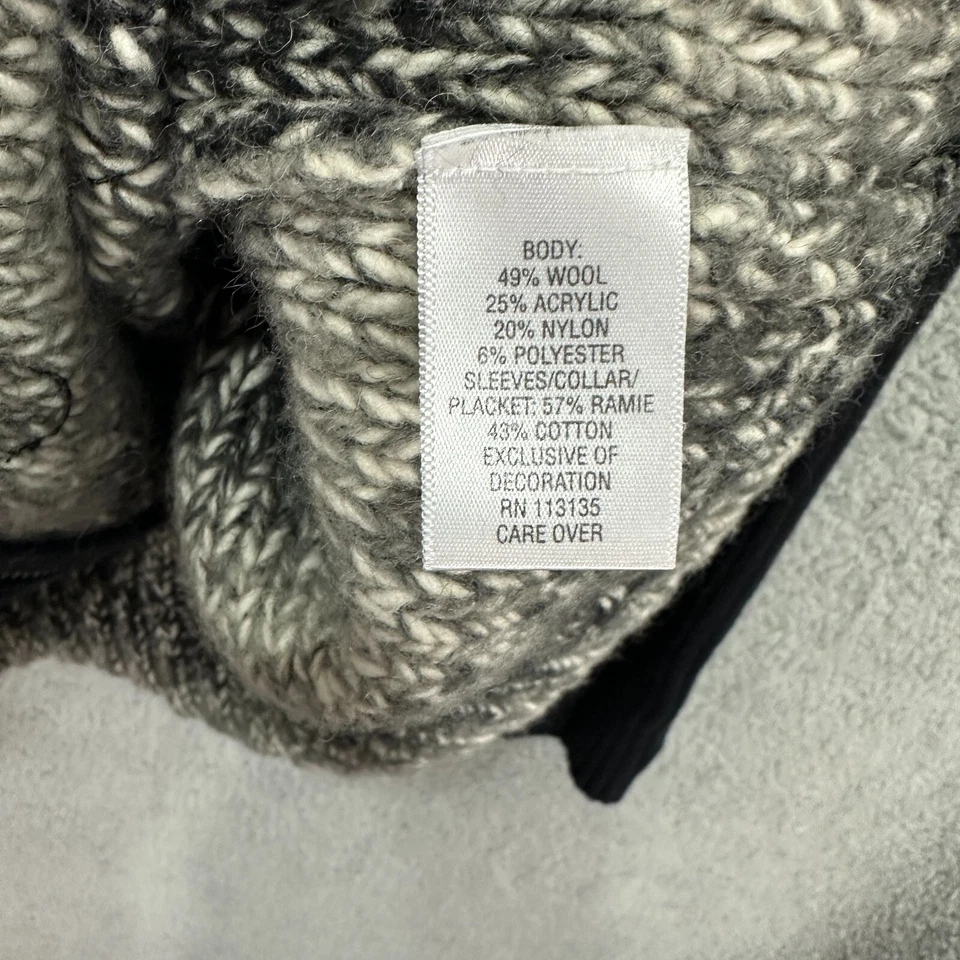 Breckenridge Cardigan Womens Medium Black Embroidered Wool Blend Full Zip Luxury - Image 3 of 4