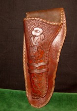 Vintage Floral Carved Laced Western Double Loop Holster Colt Single Action etc