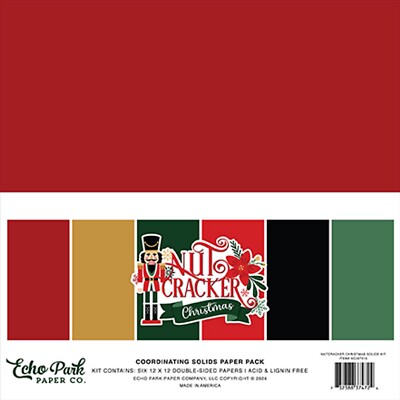 Echo Park Paper NUTCRACKER CHRISTMAS 12x12 Solids Scrapbook Cardstock Pack