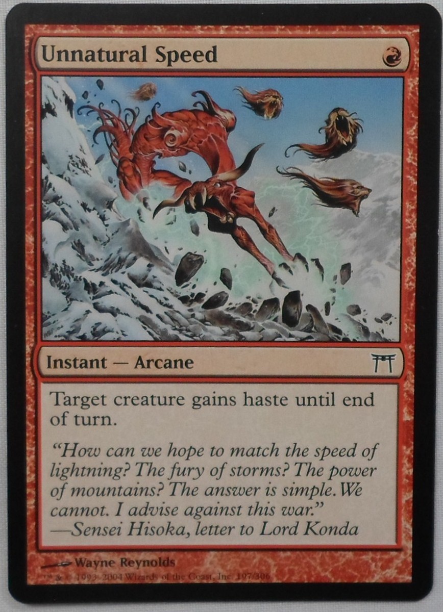 MAGIC THE GATHERING MTG CHAMPIONS OF KAMIGAWA RED UNNATURAL SPEED