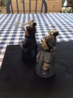 2 Snowmen Ceramic/Bisque Holiday Decorations Blue — photo 3