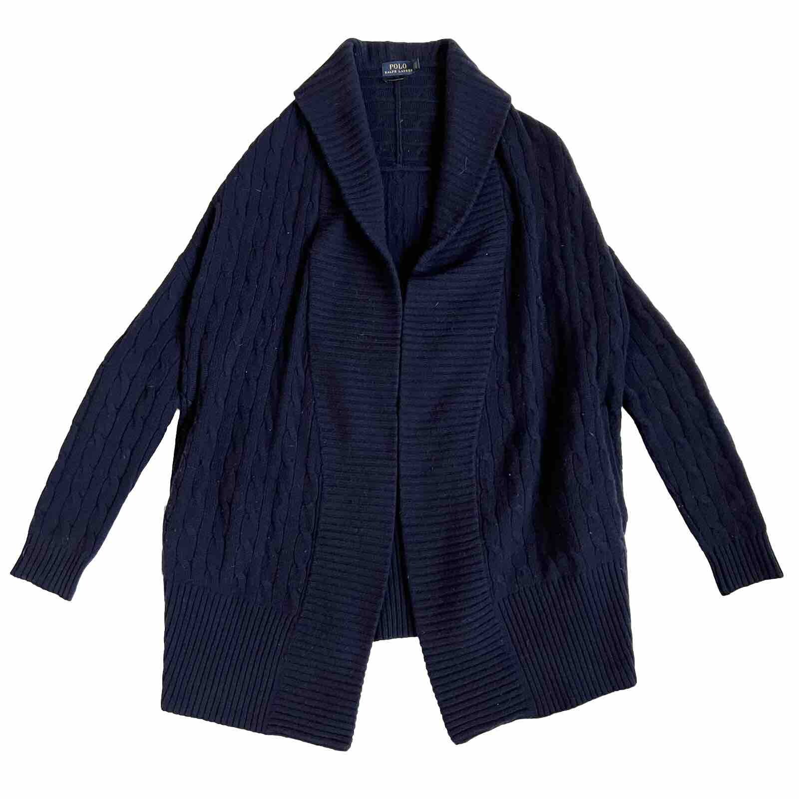 Polo Ralph Lauren Women’s 100% Cashmere Shawl Collar Open Front Cardigan Size S