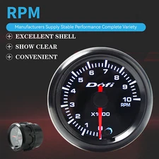 2" 52mm 7 Color LED Car Pointer 0~10 RPM Tachometer Tacho Gauge Meter Black Face