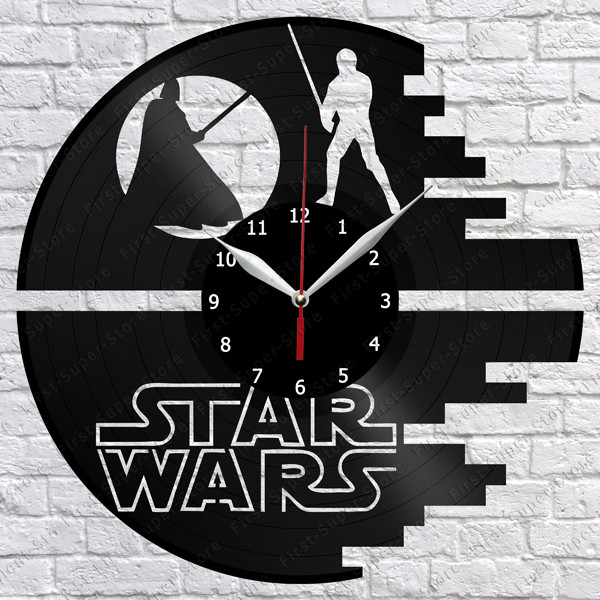 Star Wars Vinyl Record Wall Clock Fan Art Home Decor 12" 30c