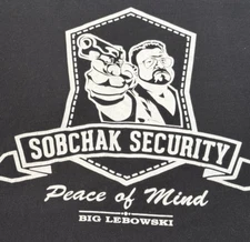 The Big Lebowski Movie  T-Shirt Sobchak Security 5XL Black Peace of Mind Goodman