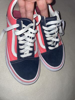 Vans Old Skool Low Top Sneakers Hot Pink Navy White Shoes Men