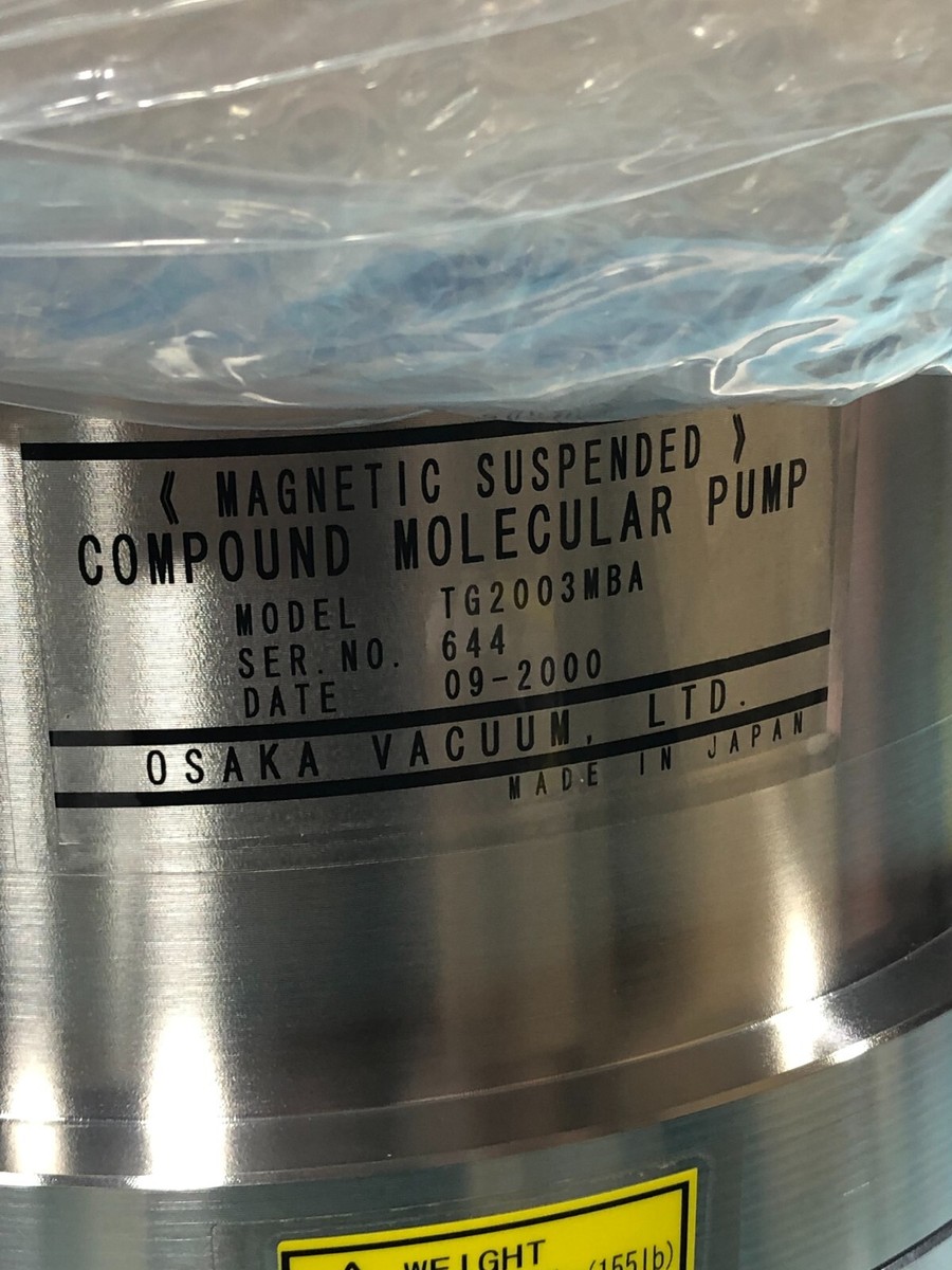 3Dプレミアム 1700ml LAM 685-097389-001 Osaka TG2003MBA Turbo Molecular Pump