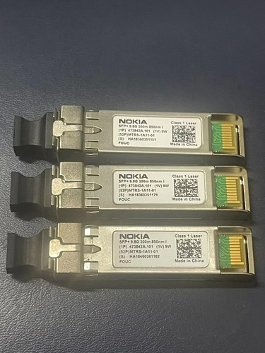 Lot (5) NOKIA FOUC 473842A.101 SFP+ 9.8GB SR 300M 850NM MMF MTRS-1A11-01 - Picture 2 of 3