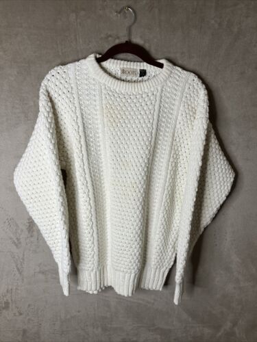 Roots Vintage Womans Sweater Cable Knit Chunky Kni