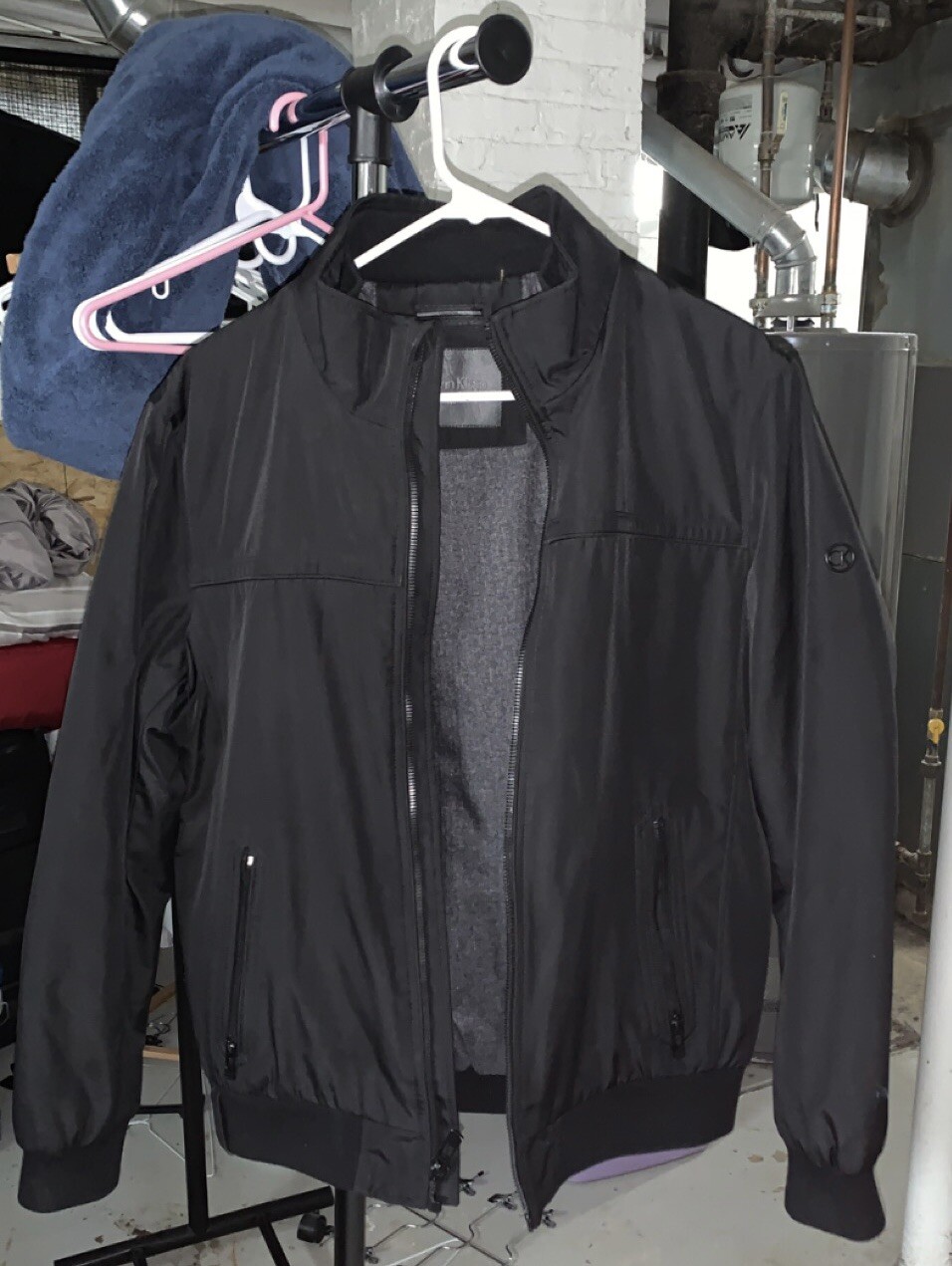 CALVIN KLEIN Men's Classic Midweight Stand Collar Jacket Black Medium
