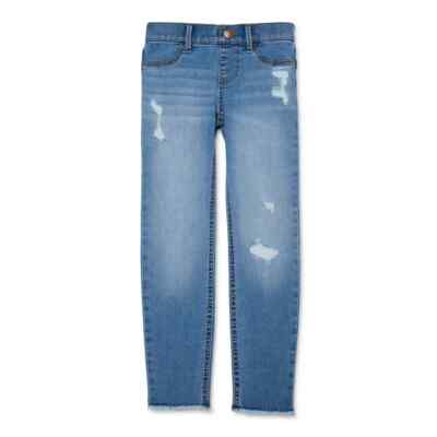 Wonder Nation Girls Fashion Jegging-Light Destructed Wash-Large (10-12)-NWT