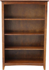 48" Solid Wood Bookcase with Adjustable Shelves for Kitchen/Dining Storage