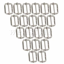 20PCS 25mm Metal Triglides Webbing Slides Buckle Strap Adjuster for Belt Bag