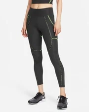 Size S $100 Nike Air "No Finish Line" High Rise 7/8 Zip Pocket Running Tights