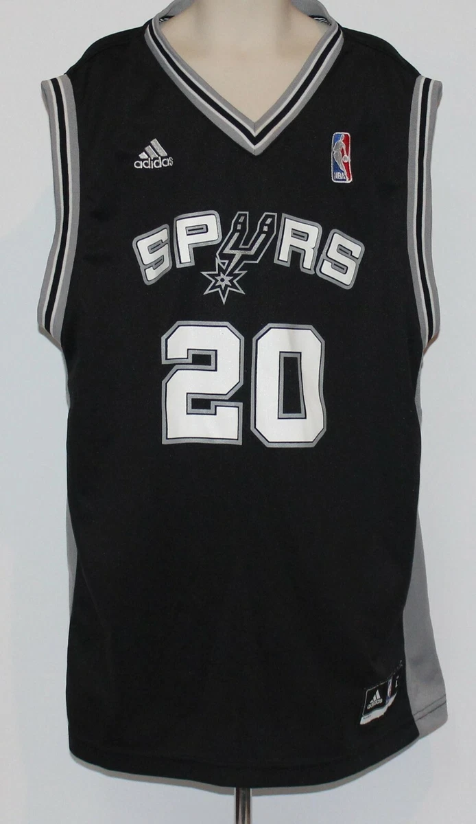 Adidas NBA San Antonio Spurs Jersey #20 Manu Ginobili sz M white brown  LIMITED