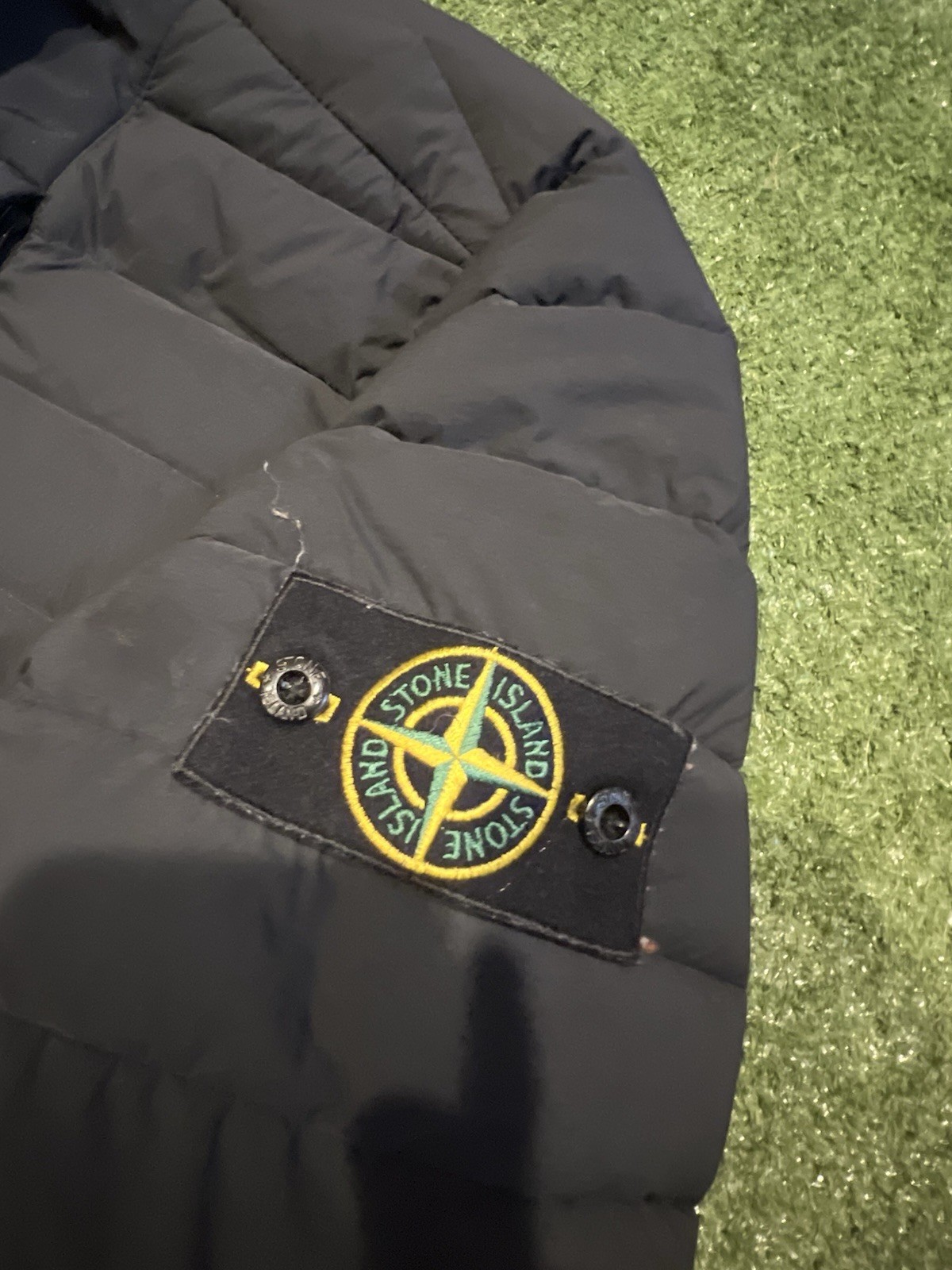 Stone Island Puffer Jacket Medium Black Loom Woven Down Chambers Stretch Nylon - product detail image 6