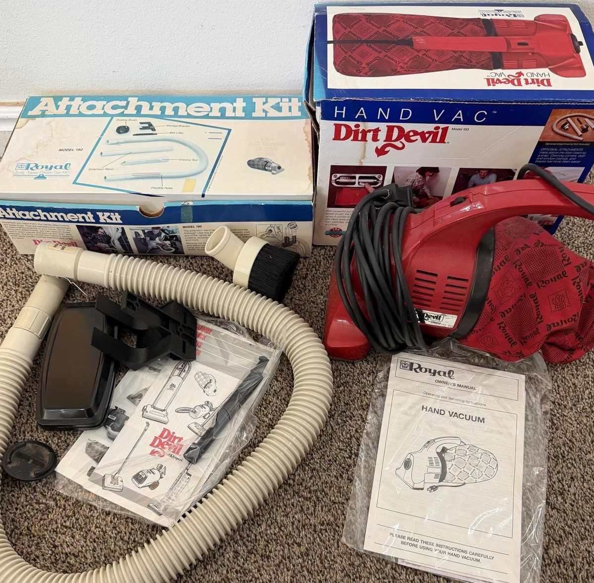 Dirt Devil 103 Hand Held Vacuum Cleaner & Model 192 Attachment Kit