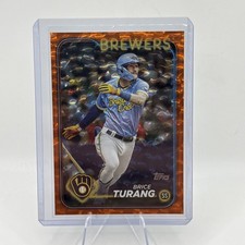 Brice Turang 2024 Topps Series 2 Orange Foil /299 #570 Milwaukee Brewers
