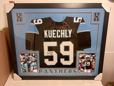 Luke Kuechly Autographed & Framed Black Panthers Jersey Auto JSA COA