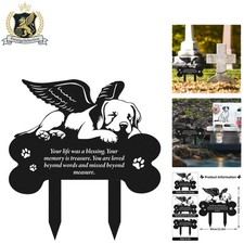 Portable 8 X 12 Metal Dog Grave Marker Elegant Memorial Tribute for Outdoors