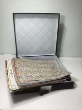 Lot 75 Sheets 12  X 12  Scrapbook Paper  Storage Box. Assorted Patterns
