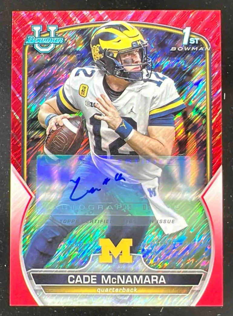 2022 Bowman University Chrome Red Shimmer Refractor #99 Cade McNamara Auto /5