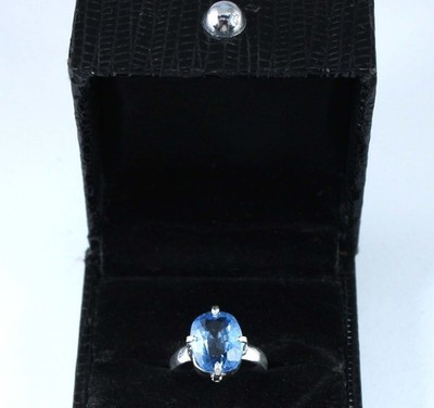 10,05 Ct Natürlicher Aquamarin Cushion Edelstein Ring, 925 Sterlingsilber, AGI