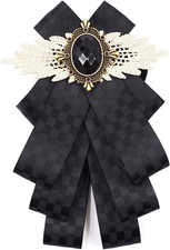 Bow Pins Red Corsage Bow Ties for Men Women Self Tie Bow Brooch Collar Fashion P