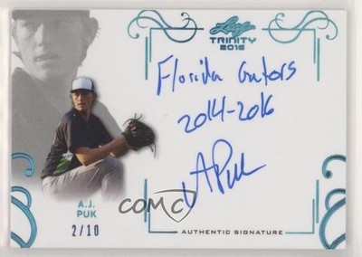 2016 Leaf Trinity Signatures Blue Spectrum 2/10 AJ Puk #A-AJP Auto 1q2