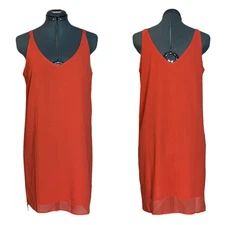 Fashion Union Orange Mini Slip Dress Thin Straps V-Neck Women’s size Small