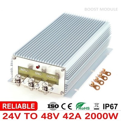 DC DC Boost Converter 24V to 48V 42A 2000W Step Up Voltage Regulator Waterproof