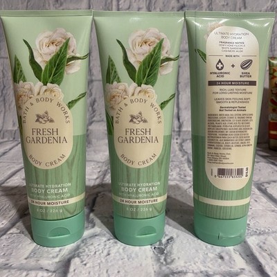 3 Bath & Body Works Fresh Gardenia Ultimate Hydration Body Cream 8 OZ