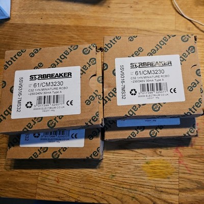 Crabtree Starbreaker 61/CM3230 32A RCBO Typ A 30mA 6kA C Kurve 1P+N