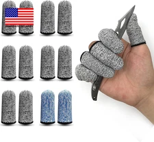 12 PCS Cut Resistant Finger Cots Protector Finger Sleeve Protectors Reusable Fin