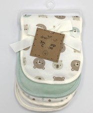 Dreamgro Burp Cloths Set of 3 Baby Burp Cloths Bear Polka Dot NWT Mint Green