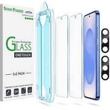 amFilm 2 Pack OneTouch Tempered Glass Screen Protector S25-6.2", transparent 