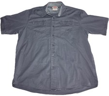 Wrangler Flex For Comfort Adult XL Blue Short Sleeve Button Up Shirt