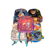 Children's School Backpacks Asorted Styles And Characters Lot Of 5