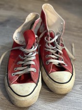 Vintage Converse Hi Tops Red Made in USA Chucks Sneakers M 6.5/W 8.5 AS IS