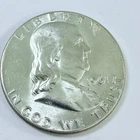 1961 P Franklin Half Dollar 90% Silver AU ABOUT UNCIRCULATED DETAILS #8001