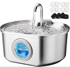 Stainless Steel Cat Water Fountain 3.2L Pet Drinking Dispenser for Cats WORKS
