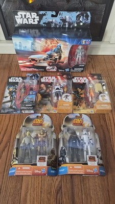 Star Wars Rebels Speeder & Pilot, Ezra, Vizago & IG-RM, Sabine, Old Rex, Trooper
