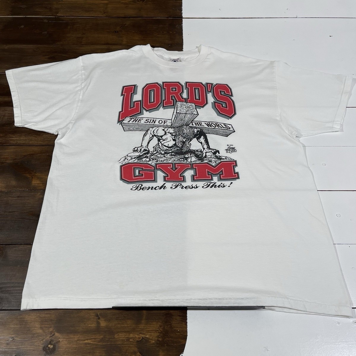 Vintage 90s Living Epistles Lords Gym White T-Shirt Jesus Tee | eBay