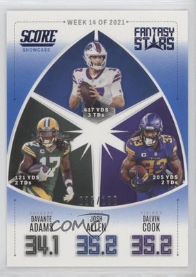 2022 Score Fantasy Stars Showcase /100 Josh Allen Dalvin Cook Davante Adams o7m
